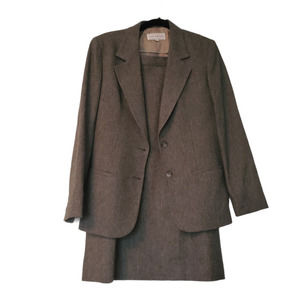 JonesNY Womens 2 piece Skirt/Blazer Suit Set Grey